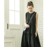 麻混シアーギャザーティアードワンピース【洗濯機洗い可】 | OPAQUE.CLIP | 詳細画像4 