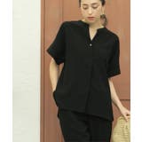 《5色展開 SS LLサイズ》スキッパー金ボタンブラウス | OPAQUE.CLIP | 詳細画像10