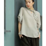 リネンライクキーネックタックスリーブブラウス【洗濯機洗い可 吸水速乾 接触冷感】 | OPAQUE.CLIP | 詳細画像5