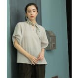 リネンライクキーネックタックスリーブブラウス【洗濯機洗い可 吸水速乾 接触冷感】 | OPAQUE.CLIP | 詳細画像6