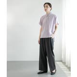 ラメストライプイージーワイドパンツ セットアップ可【洗濯機洗い可 防シワ | OPAQUE.CLIP | 詳細画像3 