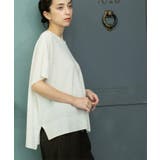 ホワイト(001) | 《5色展開/S-LLサイズ》リラクシーメッシュニット【洗濯機洗い可】 | OPAQUE.CLIP