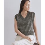 ブラック(619) | スパンコールラメVネックニット【洗える】 | OPAQUE.CLIP