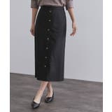 ブラック(019) | ポケットデザインナロースカート【洗濯機洗い可】 | OPAQUE.CLIP