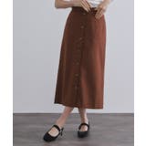 ブラウン(043) | ポケットデザインナロースカート【洗濯機洗い可】 | OPAQUE.CLIP