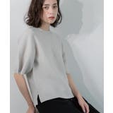 ライトグレー(011) | ガーターボリュームスリーブニット【UVケア/洗濯機洗い可】 | OPAQUE.CLIP