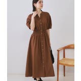 ブラウン(043) | リネンライクスキッパーフィット＆フレアワンピース【洗濯機洗い可】 | OPAQUE.CLIP