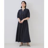 ネイビー(094) | リネンライクスキッパーフィット＆フレアワンピース【洗濯機洗い可】 | OPAQUE.CLIP