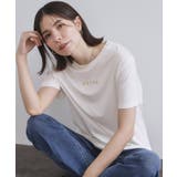 ホワイト(001) | メタリック刺繍ロゴTシャツ【接触冷感/洗濯機洗い可】 | OPAQUE.CLIP