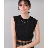 ブラック(019) | ラメテープロゴニット【洗濯機洗い可/抗ピル】 | OPAQUE.CLIP