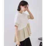 配色フハクドッキングペプラムトップス【洗濯機洗い可/抗ピル】 | OPAQUE.CLIP | 詳細画像9 