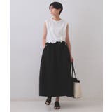 ブラック(519) | 配色サッカードッキングワンピース【洗濯機洗い可】 | OPAQUE.CLIP