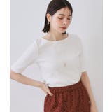 ホワイト(001) | 汗染み防止 ボートネックリブカットソー【洗濯機洗い可/抗ピル】 | OPAQUE.CLIP