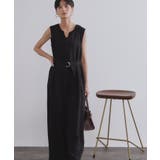 ブラック(019) | 《Can Cam掲載》麻混ベルト付きオールインワン【洗濯機洗い可】 | OPAQUE.CLIP