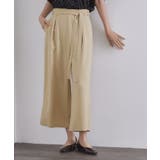 ベージュ(052) | サッシュリボン付きラップデザインパンツ【洗濯機洗い可】 | OPAQUE.CLIP