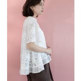 レースフレアブラウス【洗濯機洗い可】 | OPAQUE.CLIP | 詳細画像6