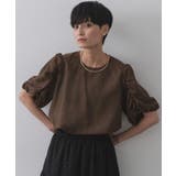ブラウン(043) | シアーボリュームスリーブブラウス【洗濯機洗い可】 | OPAQUE.CLIP