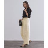 フリンジジャカードイージーパンツ【洗濯機洗い可】 | OPAQUE.CLIP | 詳細画像7 