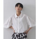 ホワイト(001) | バルーンスリーブシャツ【洗濯機洗い可】 | OPAQUE.CLIP