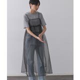 ブラック(019) | シアードットレイヤードキャミワンピース【洗濯機洗い可】 | OPAQUE.CLIP