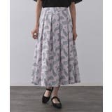 ブラッシュ柄タックフレアスカート【洗濯機洗い可】 | OPAQUE.CLIP | 詳細画像9 