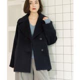 ネイビー(094) | カシミヤブレンドウール ミドルピーコート | OPAQUE.CLIP
