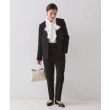 ブラック(019) | ≪通勤 セレモニーセットアップ対応≫ テーパードパンツダブルクロス【洗濯機OK】 | OPAQUE.CLIP