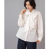 ホワイト(001) | ≪通勤・セレモニー対応≫ボウタイシャツブラウス【洗濯機OK】 | OPAQUE.CLIP