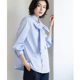 ブルー(091) | ≪通勤・セレモニー対応≫ボウタイシャツブラウス【洗濯機OK】 | OPAQUE.CLIP