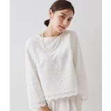 ホワイト(001) | ≪通勤・セレモニー対応≫ レースブラウス【洗濯機OK】 | OPAQUE.CLIP