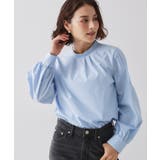 ブルー(091) | ≪通勤・セレモニー対応≫袖タックボリュームブラウス【洗濯機OK】 | OPAQUE.CLIP