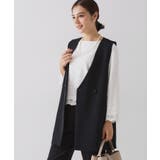 ブラック(019) | ≪通勤・セレモニー対応≫Vネックミドルジレ【洗濯機OK】 | OPAQUE.CLIP