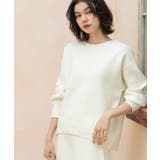 オフホワイト(003) | サイド編地切替ニットトップス/セットアップ対応【洗濯機OK】 | OPAQUE.CLIP