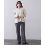 スパンコールラメ衿2WAYペプラムニット【洗濯機OK】 | OPAQUE.CLIP | 詳細画像6 