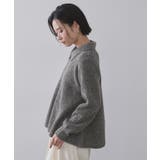 スパンコールラメ衿2WAYペプラムニット【洗濯機OK】 | OPAQUE.CLIP | 詳細画像23 