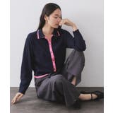 ダブルカラーポロ衿配色ニット【洗濯機OK】 | OPAQUE.CLIP | 詳細画像6 