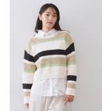 オフホワイト(303) | カラーボーダーミドルゲージニット | OPAQUE.CLIP