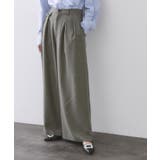 チャコールグレー(414) | ヘリンボーンタックワイドパンツ【洗濯機OK】 | OPAQUE.CLIP