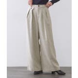 ライトベージュ(451) | ヘリンボーンタックワイドパンツ【洗濯機OK】 | OPAQUE.CLIP