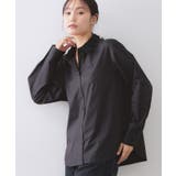 ブラック(019) | 襟チュールシャツ【洗濯機OK】 | OPAQUE.CLIP