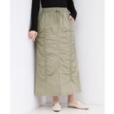 カーキ(027) | 撥水シャーリングナロースカート【洗濯機OK／UVケア／花粉対応】 | OPAQUE.CLIP