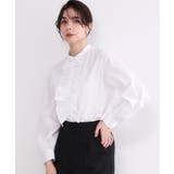 ホワイト(001) | フロントフリルブラウス【洗濯機OK】 | OPAQUE.CLIP