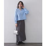 ゴールドビックボタンVネックニットカーディガン【洗濯機OK】 | OPAQUE.CLIP | 詳細画像34 