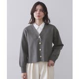 ゴールドビックボタンVネックニットカーディガン【洗濯機OK】 | OPAQUE.CLIP | 詳細画像36 