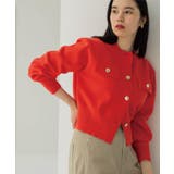 オレンジ(067) | フラップポケット金ボタンニットカーディガン【洗濯機OK】 | OPAQUE.CLIP