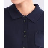 ポロ襟ニットドッキングフレアワンピース【洗濯機OK】 | OPAQUE.CLIP | 詳細画像12 