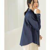 セルロース混デニムボウタイブラウス【洗濯機OK】 | OPAQUE.CLIP | 詳細画像8 