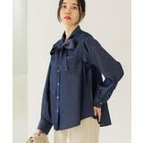 セルロース混デニムボウタイブラウス【洗濯機OK】 | OPAQUE.CLIP | 詳細画像10 