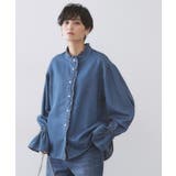 セルロース混デニムフリルブラウス【洗濯機OK】 | OPAQUE.CLIP | 詳細画像25 