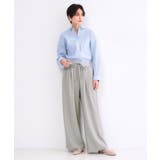 ウエストサテンイージータックワイドパンツ【洗濯機OK】 | OPAQUE.CLIP | 詳細画像3 